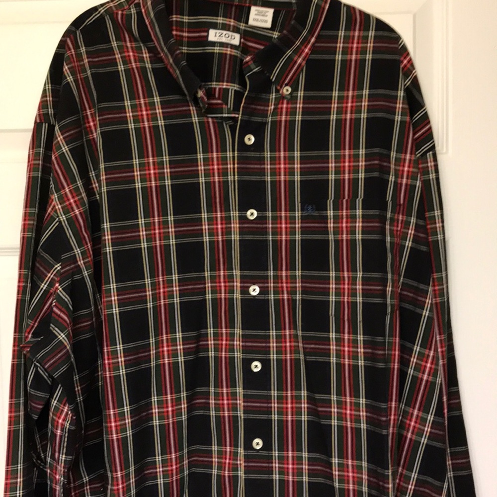 IZOD Button Down long sleeve Plaid 3XL XXXL